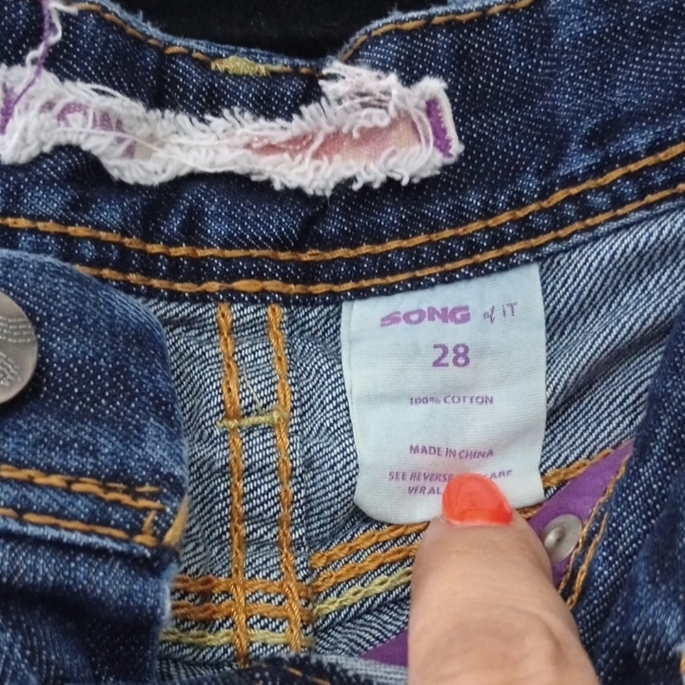 Distressed Blue Denim Jean Shorts - Picture 2 of 4